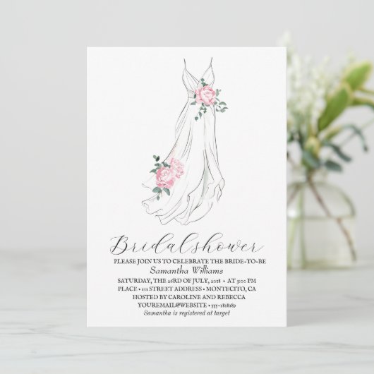 Elegant Eucalyptus Greenery Bridal Shower  Kaart (Staand voorkant)