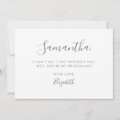 Elegant Eucalyptus Greenery Bridesmaid Voorstel Kaart (Achterkant)