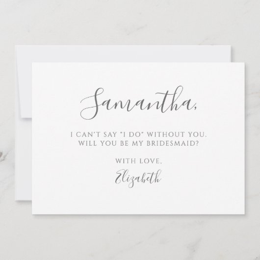 Elegant Eucalyptus Greenery Bridesmaid Voorstel Kaart (Achterkant)