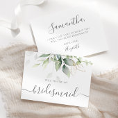 Elegant Eucalyptus Greenery Bridesmaid Voorstel Kaart