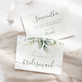 Elegant Eucalyptus Greenery Bridesmaid Voorstel Kaart