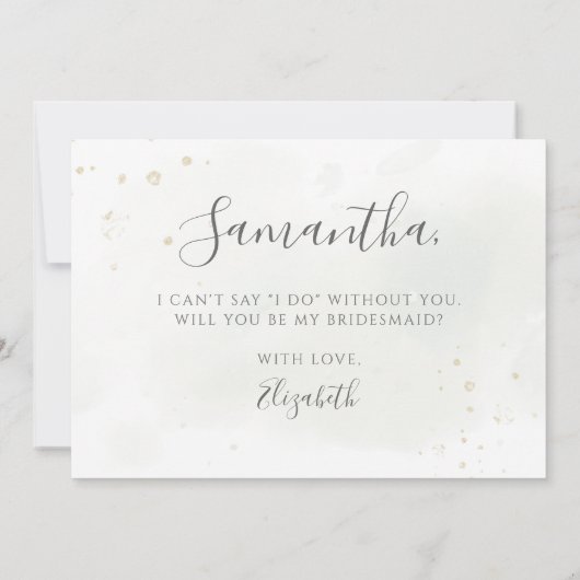 Elegant Eucalyptus Greenery Bridesmaid Voorstel Kaart (Achterkant)