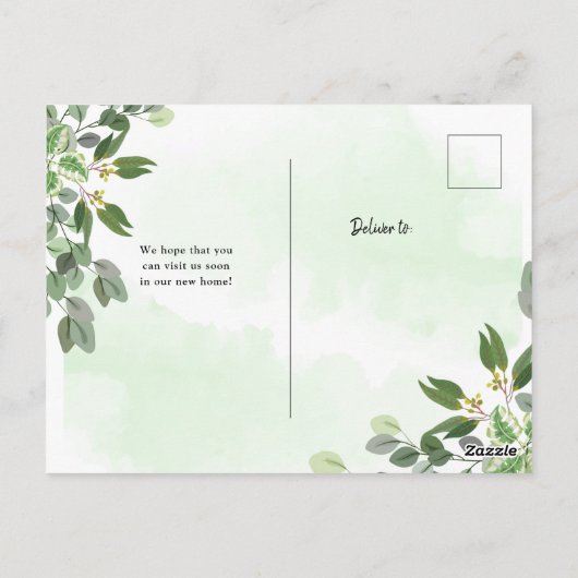 Elegant Eucalyptus Greenery Briefkaart (Achterkant)