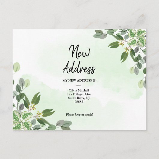 Elegant Eucalyptus Greenery Briefkaart (Voorkant)