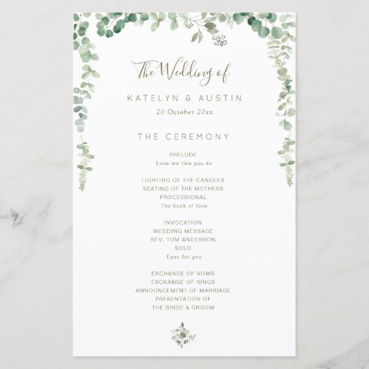 Elegant eucalyptus greenery bruiloft (Voorkant)