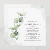 Elegant Eucalyptus Greenery Chic Vrijgezellenfeest Kaart (Voorkant / Achterkant)