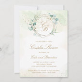 Elegant Eucalyptus Greenery Couples Baby shower Kaart (Voorkant)
