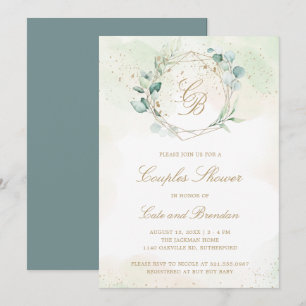 Elegant Eucalyptus Greenery Couples Baby shower Kaart