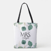 Elegant Eucalyptus Greenery Custom Name Bride Tote Bag (Achterkant)