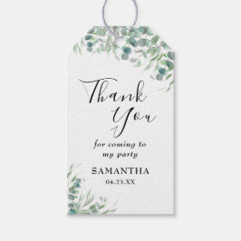 Elegant Eucalyptus Greenery Dank u noemt Manuscrip Cadeaulabel
