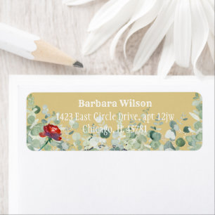 Elegant Eucalyptus Greenery Design Return Address Etiket