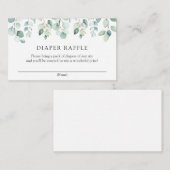 Elegant Eucalyptus Greenery Diaper Raffle  Informatiekaartje (Voorkant / Achterkant)