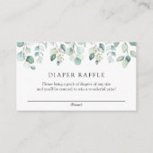 Elegant Eucalyptus Greenery Diaper Raffle  Informatiekaartje (Voorkant)