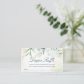 Elegant Eucalyptus Greenery Diaper Raffle Informatiekaartje (Staand voorkant)