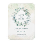 Elegant Eucalyptus Greenery die de datum opslaat Magneet (Verticaal)