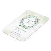 Elegant Eucalyptus Greenery die de datum opslaat Magneet (Linkerzijde)