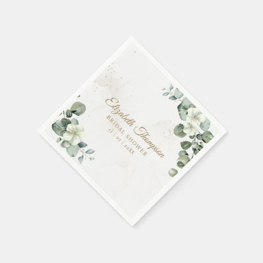 Elegant Eucalyptus Greenery Elegant Bridal Shower Servet (Hoek)