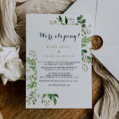 Elegant Eucalyptus Greenery Elopement Reception Kaart