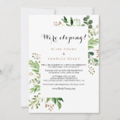 Elegant Eucalyptus Greenery Elopement Reception Kaart (Voorkant)