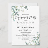 Elegant Eucalyptus Greenery Engagement Party Kaart (Voorkant)
