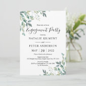 Elegant Eucalyptus Greenery Engagement Party Kaart (Staand voorkant)