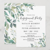 Elegant Eucalyptus Greenery Engagement Party Kaart (Voorkant / Achterkant)