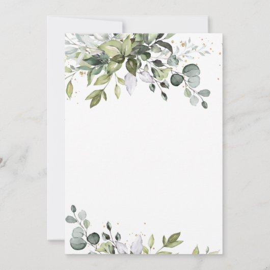 Elegant Eucalyptus Greenery ENGAGTY Kaart (Achterkant)