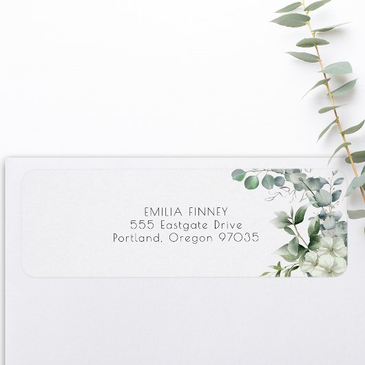 Elegant Eucalyptus Greenery Etiket