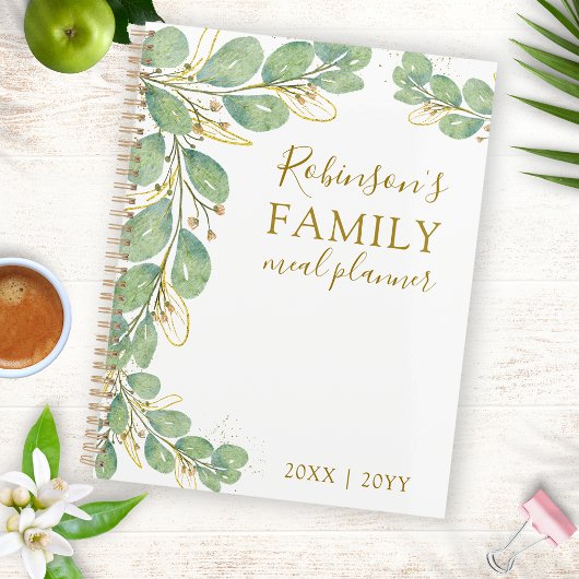 Elegant Eucalyptus Greenery Family Meal Planner