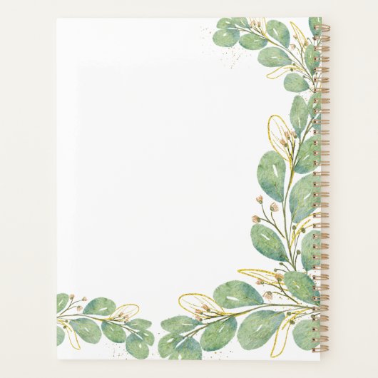 Elegant Eucalyptus Greenery Family Meal Planner (Achterkant)