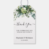 Elegant Eucalyptus Greenery Favor Dank je Cadeaulabel (Voorkant)