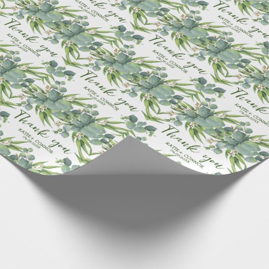 Elegant Eucalyptus Greenery Favor Dank je Cadeaupapier (Hoek)