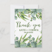 Elegant Eucalyptus Greenery Favor Hartelijk dank Bedankkaart (Voorkant)