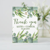 Elegant Eucalyptus Greenery Favor Hartelijk dank Bedankkaart (Staand voorkant)