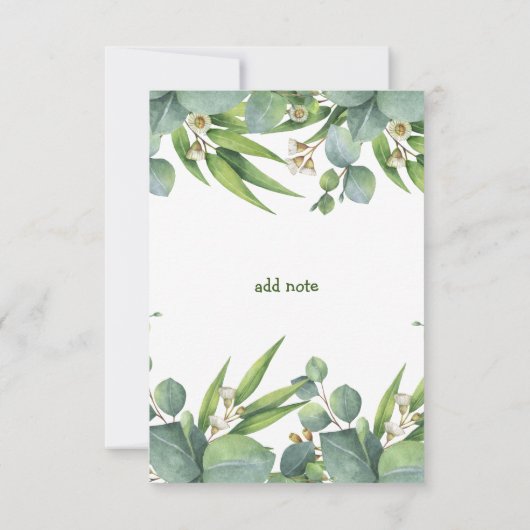 Elegant Eucalyptus Greenery Favor Hartelijk dank Bedankkaart (Achterkant)