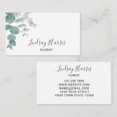 Elegant Eucalyptus Greenery Florist Visitekaartje (Voorkant / Achterkant)