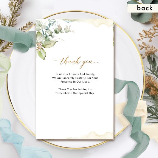 Elegant Eucalyptus Greenery Folded Wedding Program