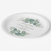 Elegant Eucalyptus Greenery Foliage Leaves Papieren Bordje (Gekanteld)