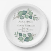 Elegant Eucalyptus Greenery Foliage Leaves Papieren Bordje (Voorkant)