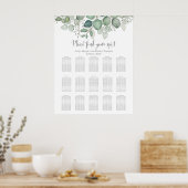 Elegant Eucalyptus Greenery Foliage Leaves Poster (Keuken)