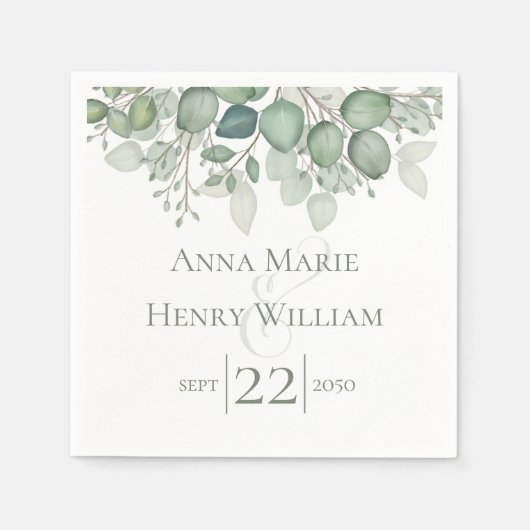 Elegant Eucalyptus Greenery Foliage Leaves Servet (Voorkant)