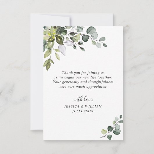 Elegant Eucalyptus Greenery FOTO Hartelijk dank Bedankkaart (Achterkant)