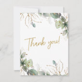 Elegant Eucalyptus Greenery Foto Weddenschap Bedankkaart (Voorkant)