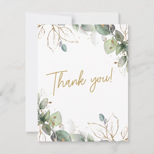 Elegant Eucalyptus Greenery Foto Weddenschap Bedankkaart (Voorkant)