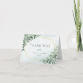 Elegant Eucalyptus Greenery Geometric Wedding Bedankkaart (Voorkant)