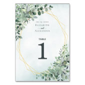 Elegant Eucalyptus Greenery Geometric Wedding Kaart (Voorkant)