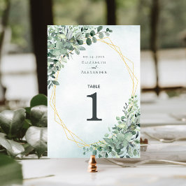 Elegant Eucalyptus Greenery Geometric Wedding Kaart
