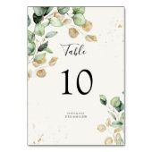 Elegant Eucalyptus Greenery & Gold Accents Wedding Kaart (Voorkant)