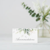 Elegant Eucalyptus Greenery Gold Accommodatie Informatiekaartje (Staand voorkant)