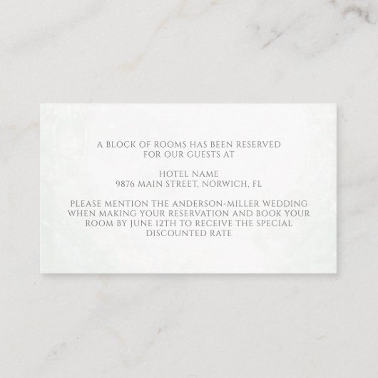 Elegant Eucalyptus Greenery Gold Accommodations Informatiekaartje (Achterkant)